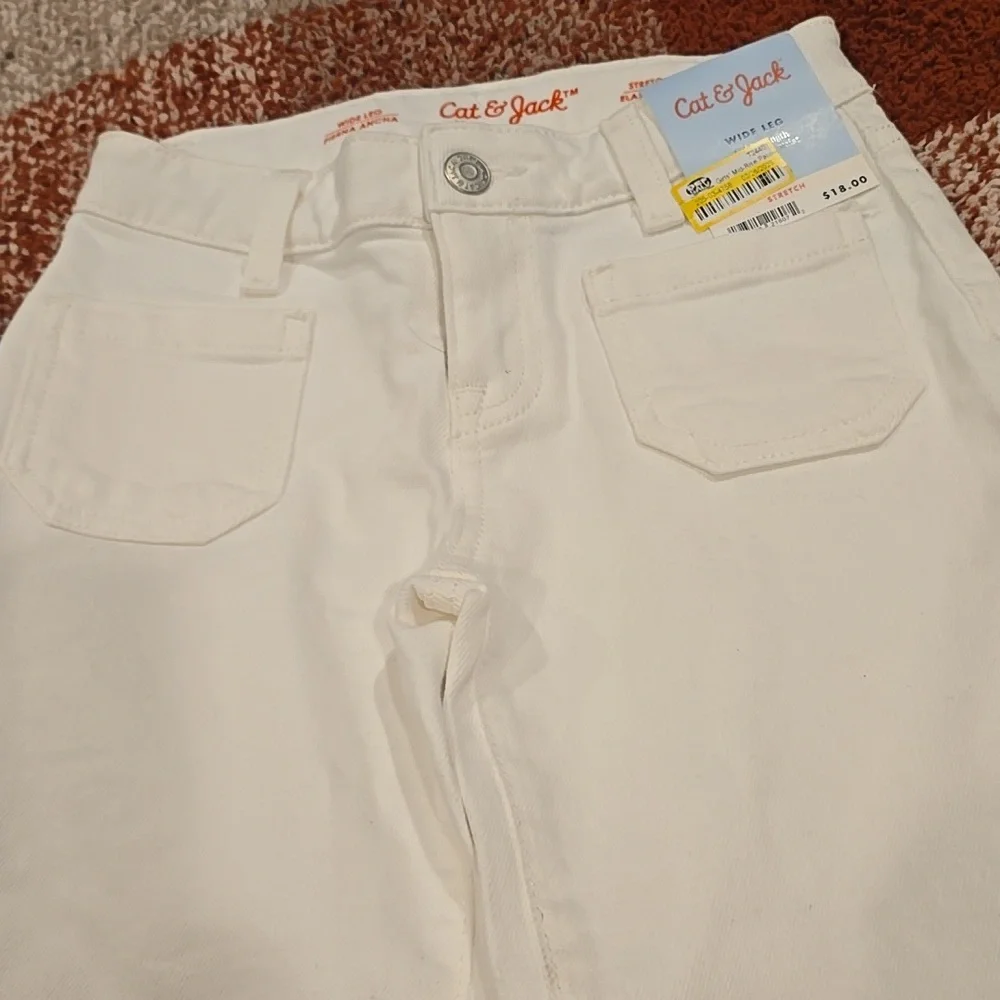 ❤️10/$13 New Cat & Jack White Wide-Leg Pants Jeans